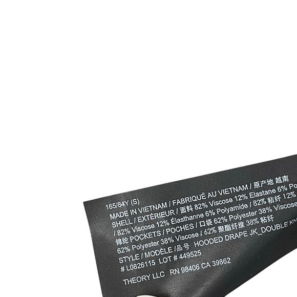 Theory Hooded Drape Jacket Double Knit Jersey in Oatmeal Beige Womens Small - Picture 6 of 7